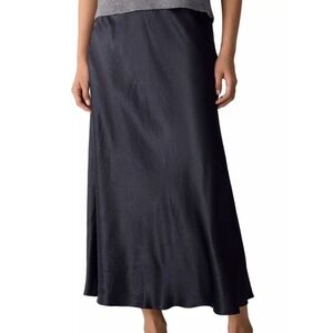 Eileen Fisher Bias Skirt Graphite PS New With Tags